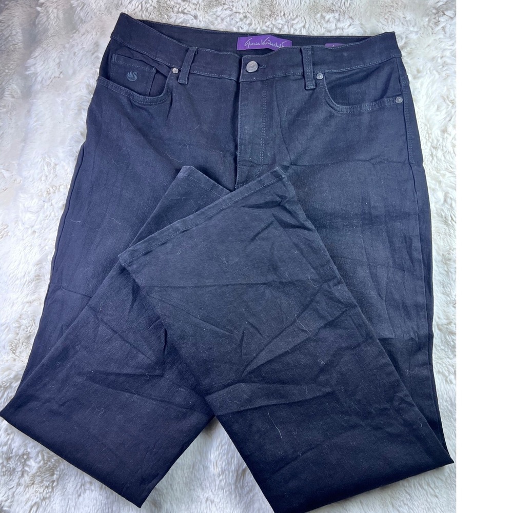 Gloria Vanderbilt Amanda Bootcut Jeans Black High Rise Size 14S. A26